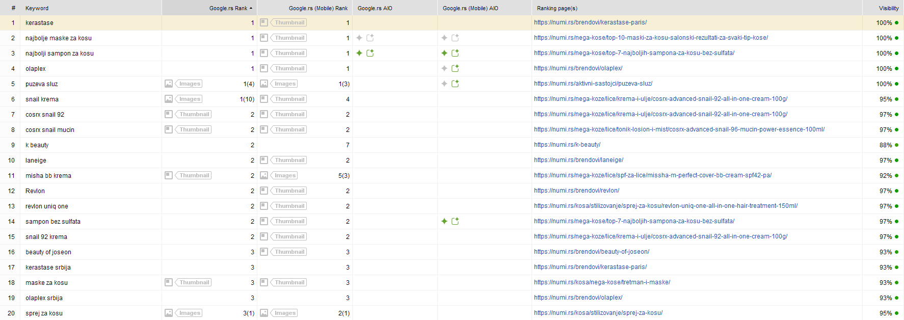 Most Important Keywords Case Study - Numi Beauty